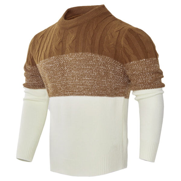 Men's Cable Knit Color Block Sweater