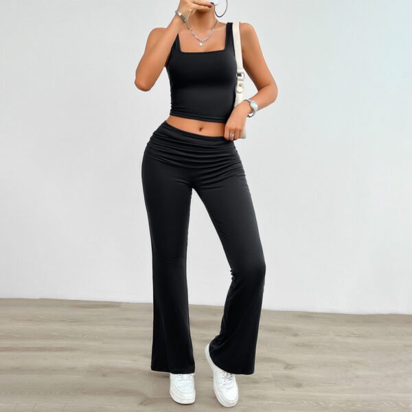 Women's Fashion Casual Solid Color Vest Body-Hugging Suit. Designed for the modern woman, this outfit is ideal for those who appreciate a fashionable yet functional wardrobe.