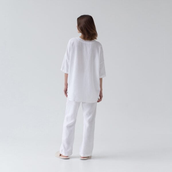 Linen Primrose Loungewear Set – Optical White